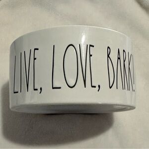 RAE DUNN ARTISAN COLLECTION BY MAGENTA 6” x 2.75” DOG FOOD BOWL “LIVE LOVE BARK”